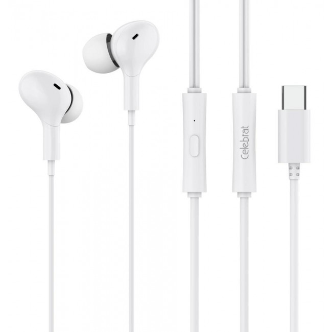 D13 HANDSFREE USB-C 1.2m CELEBRAT ΛΕΥΚΑ