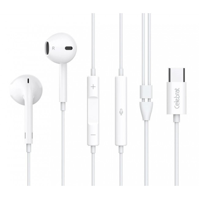E500 HANDSFREE USB-C 1.2m CELEBRAT ΛΕΥΚΑ