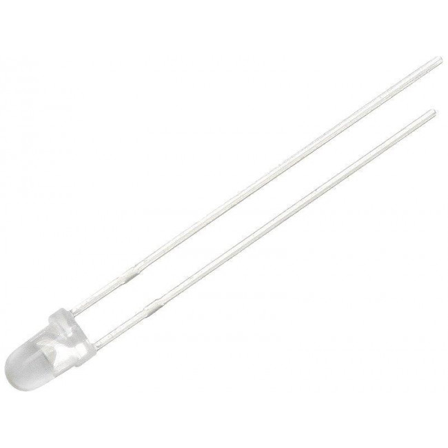 LED 3mm ΚΟΙΛΑ ΜΠΛΕ ΔΙΑΦΑΝΗ 500-750mcd