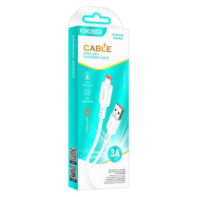 USB A - LIGHTNING ΚΑΛΩΔΙΟ 1m 3A 480Mbps 15W ΛΕΥΚΟ
