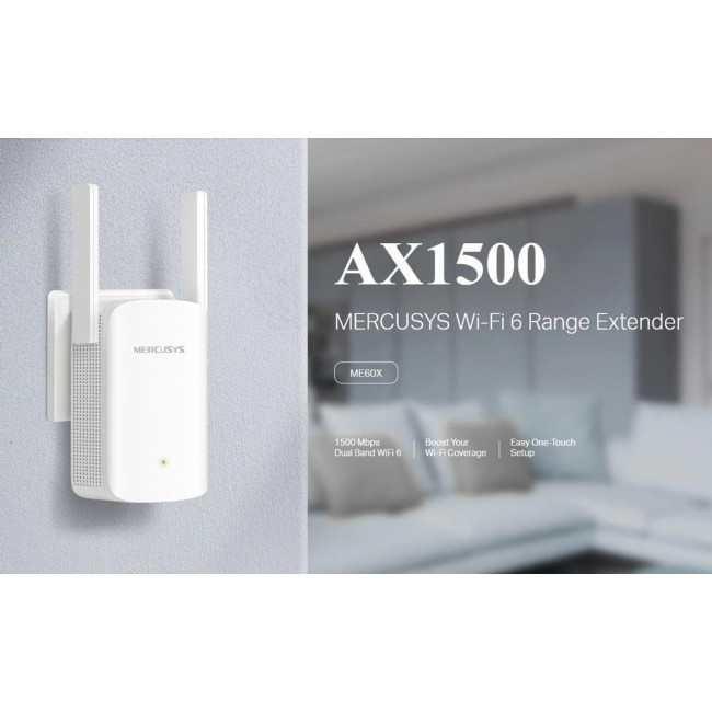 ME60X Wi-Fi 6 RANGE EXTENDER AX1500 DUAL BAND MERCUSYS