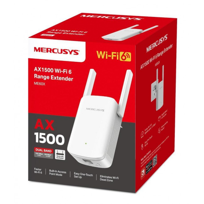 ME60X Wi-Fi 6 RANGE EXTENDER AX1500 DUAL BAND MERCUSYS