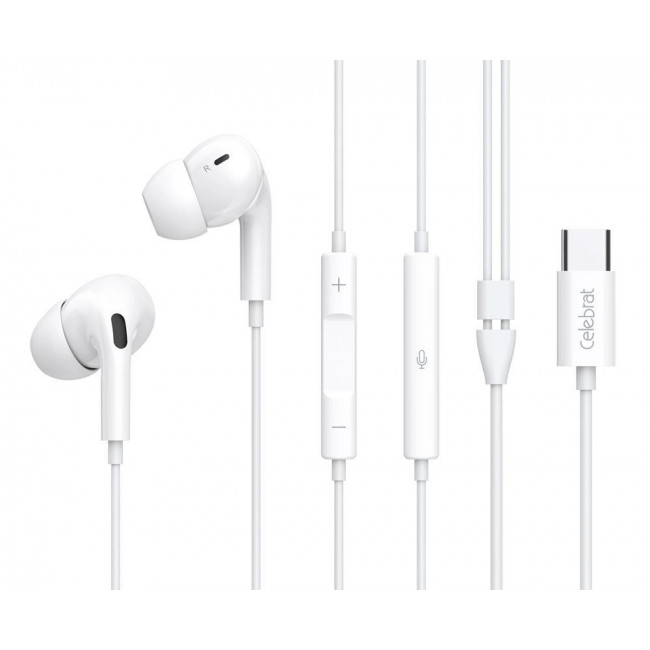 E300 HANDSFREE USB-C Φ10mm 1.2m ΛΕΥΚΑ