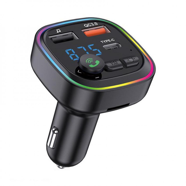 FM TRANSMITTER ΓΙΑ ΑΥΤΟΚΙΝΗΤΟ ΨΗΦΙΑΚΗ ΟΘΟΝΗ BT+ QC3.0+TYPE C 40W KSC-1065 KAKUSIGA