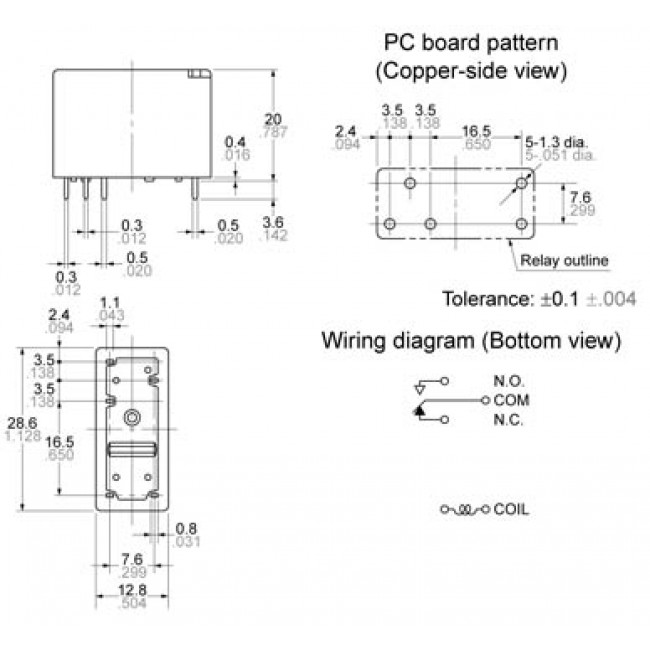 ΡΕΛΕ 12V DC 1 ΕΠΑΦΗΣ 12A MINI HF115FD