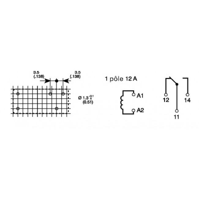 ΡΕΛΕ 12V DC 1 ΕΠΑΦΗΣ 12Α RT 114012