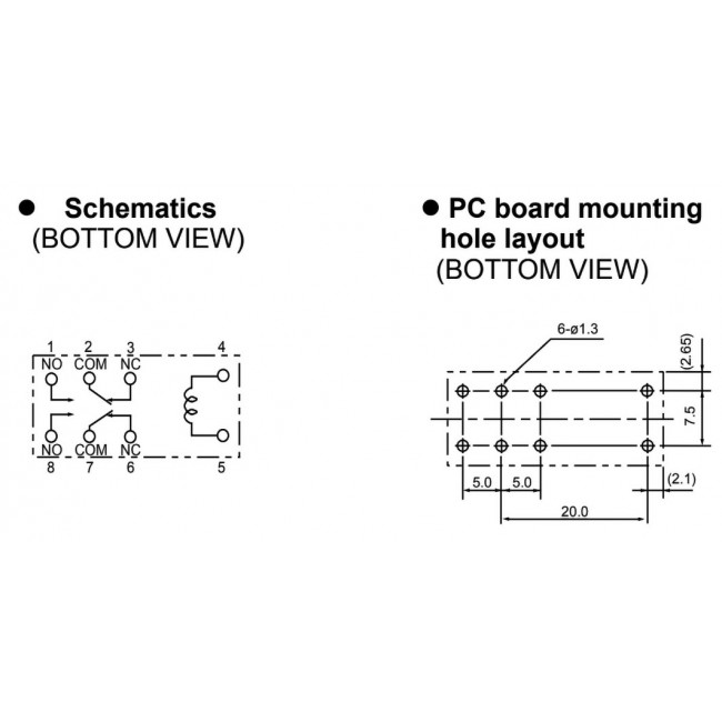 ΡΕΛΕ 5V 2 ΕΠΑΦΩΝ 5A F1CA005V