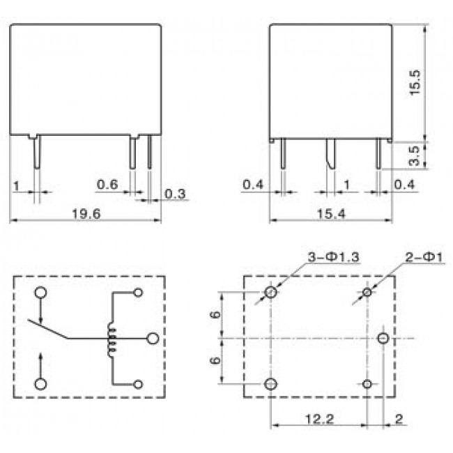 ΡΕΛΕ 6V DC 1 EΠΑΦΗΣ 7Α MINI SANYOU