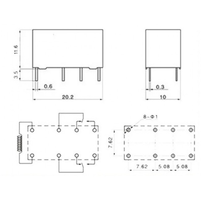 ΡΕΛΕ 6V DC 2 EΠΑΦΩΝ 1Α SANYOU