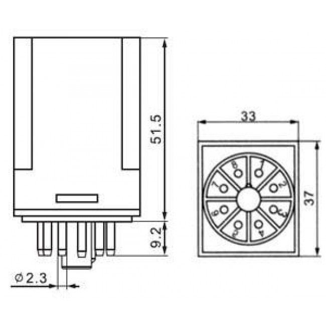 ΡΕΛΕ ΤΥΠΟΥ ΛΥΧΝΙΑΣ 8P 12V DC 2 ΕΠΑΦΩΝ 10Α