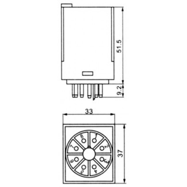 ΡΕΛΕ ΤΥΠΟΥ ΛΥΧΝΙΑΣ 8P 24V DC 2 ΕΠΑΦΩΝ 10Α 8p 60.2