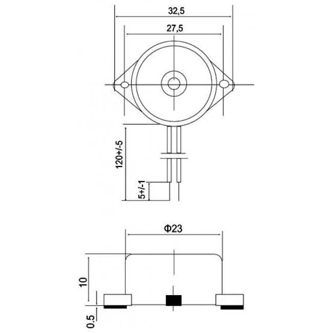 B9 BUZZER - ΒΟΜΒΗΤΗΣ 12V DC KPI-G2330E 85DB
