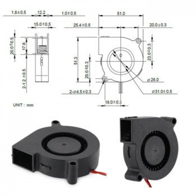 ΑΝΕΜΙΣΤΗΡΑΣ 12V 50x15mm ΤΥΠΟΥ ΣΑΛΙΓΚΑΡΙ
