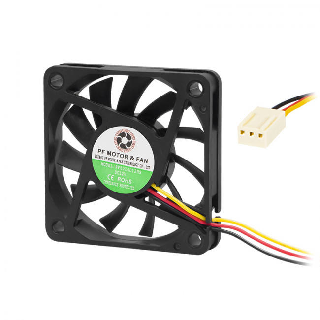 ΑΝΕΜΙΣΤΗΡΑΣ 12V 60x60x10mm ΜΕ 3 ΚΑΛΩΔΙΑ, ΚΟΥΖΙΝΕΤΟ