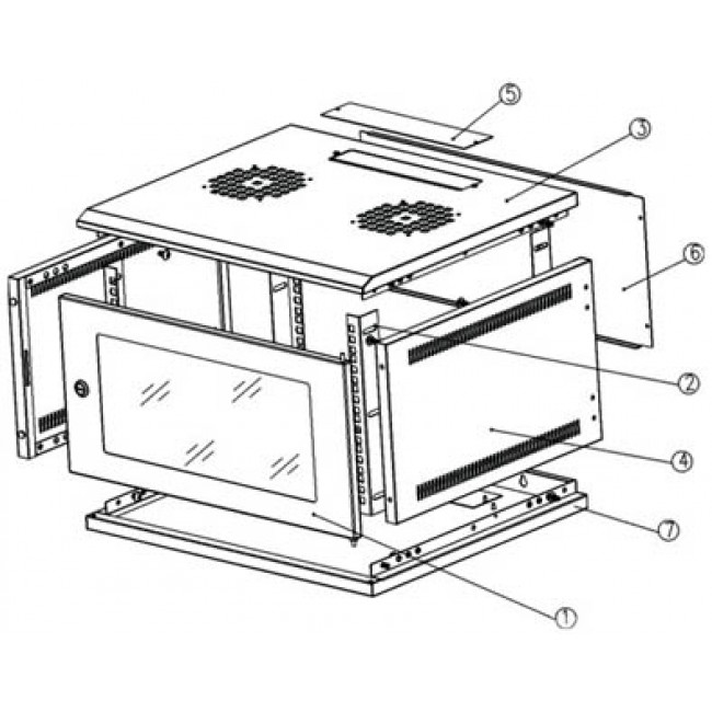 RACK ΕΠΙΤΟΙΧΟ ΜΟΝΟ 12U Π54/Β45/Υ63.5