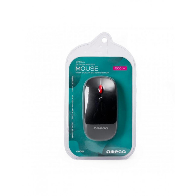 OM 301 ΠΟΝΤΙΚΙ ΑΣΥΡΜΑΤΟ ΜΕ ΕΠΑΝΦΟΡΤΙΖΟΜΕΝΗ ΜΠΑΤΑΡΙΑ OMEGA ΜΑΥΡΟ