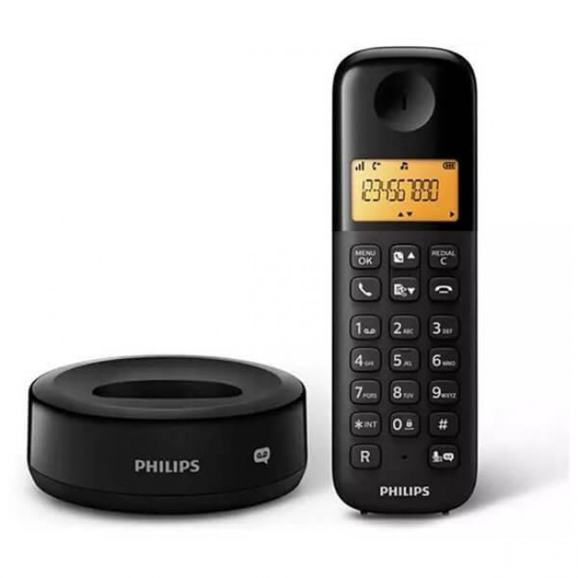 D 1651Β AΣΥΡΜΑΤΟ ΤΗΛΕΦΩΝΟ PHILIPS ΜΑΥΡΟ