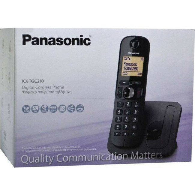 KX-TGC210 ΑΣYΡΜΑΤΟ ΤΗΛΕΦΩΝΟ PANASONIC ΜΑΥΡΟ