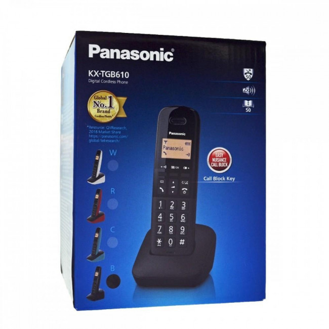 KX TGB610BL ΤΗΛΕΦΩΝΟ ΑΣΥΡΜΑΤΟ PANASONIC ΜΑΥΡΟ