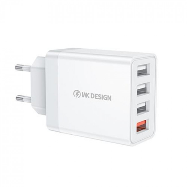 ΤΡΟΦΟΔΟΤΙΚΟ 220V 4xUSB 28W QC3.0 ΛΕΥΚΟ WP-U125