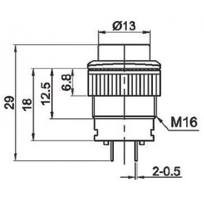 ΔΙΑΚΟΠΤΗΣ ΠΑΤΗΤΟΣ ΣΤΡΟΓΓΥΛΟΣ 16mm  ON-OFF 4p R16 503