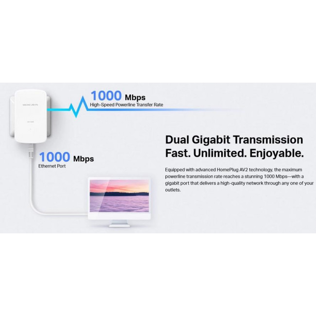 MP 500KIT GIGABIT POWERLINE AV1000 MERCUSYS