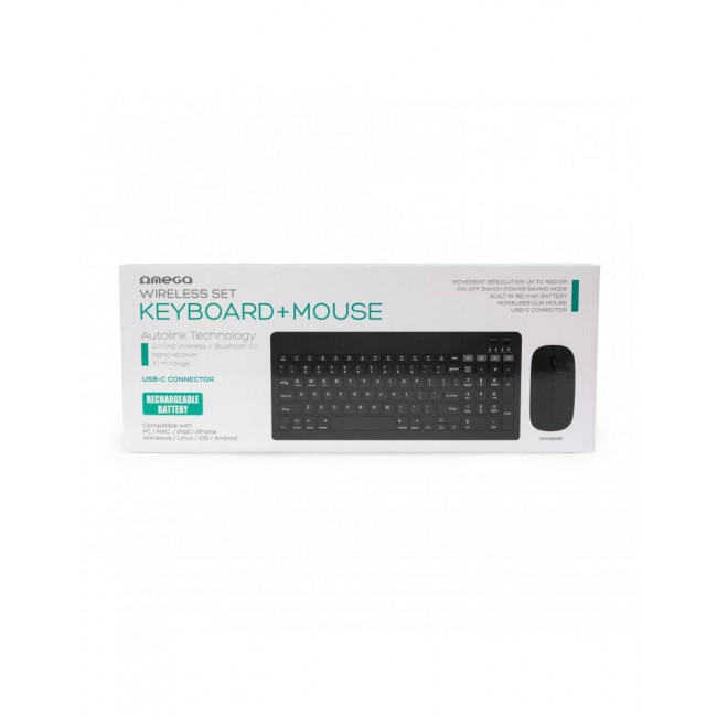 OKM 2658 ΣΕΤ ΑΣΥΡΜΑΤΟ ΠΛΗΚΤΡΟΛΟΓΙΟ-ΠΟΝΤΙΚΙ 2.4GHz+ BT (USB-C)