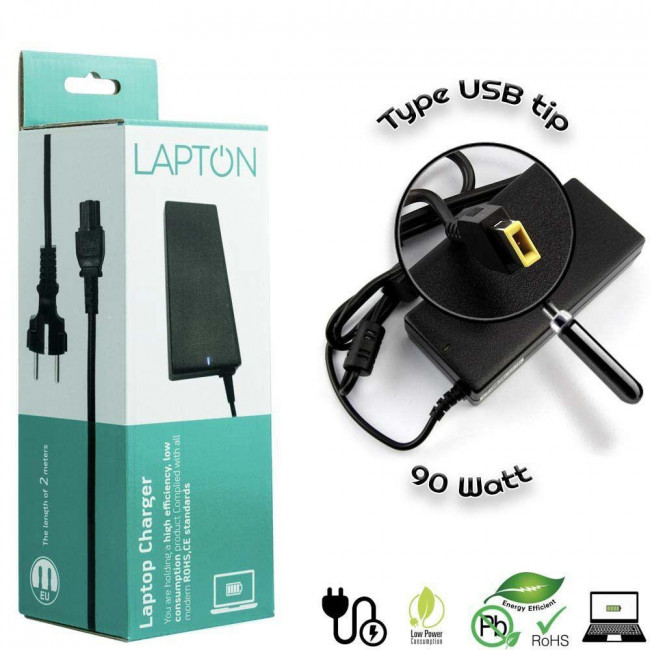 ΤΡΟΦΟΔΟΤΙΚΟ ΓΙΑ LENOVO 20V 4.5A 11x4.6 x12mm USB ΜΕ PIN