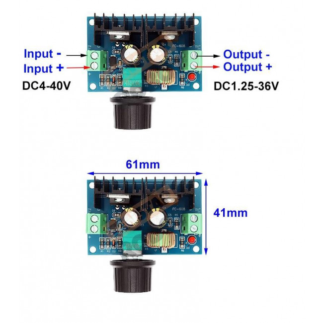 STEP DOWN MODULE IN 5-40V OUT 1.2-36V 8A ΡΥΘΜΙΖΟΜΕΝΟ