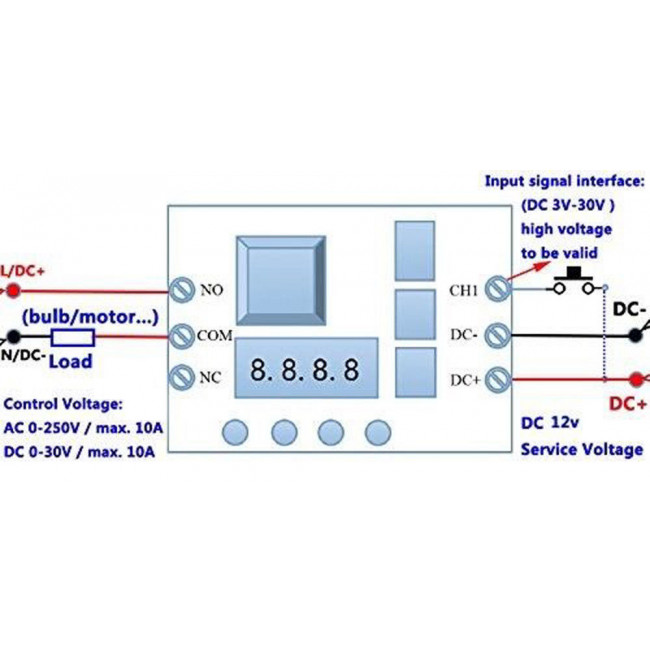 ΧΡΟΝΟΔΙΑΚΟΠΤΗΣ 12V  ΨΗΦΙΑΚΟΣ ΠΟΛΛΑΠΛΩΝ ΧΡΗΣΕΩΝ