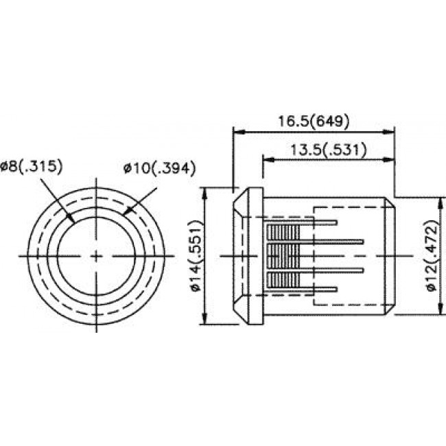 8mm ΒΑΣΗ LED ΠΛΑΣΤΙΚΗ ΟΛΟΣΩΜΗ