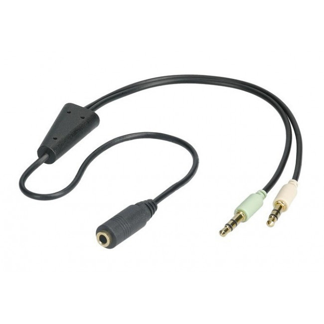 3.5mm 4 ΠΟΛΩΝ ΘΗΛΥΚΟ - 2x3.5mm STEREO ΑΡΣΕΝΙΚΑ ΚΑΛΩΔΙΟ 0.2m