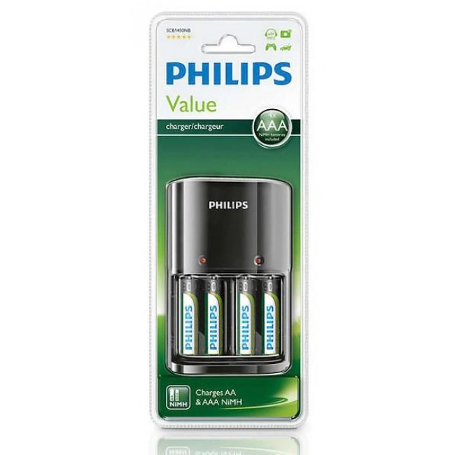 ΦΟΡΤΙΣΤΗΣ ΜΠΑΤΑΡΙΩΝ ΑΑ & ΑΑΑ + 4xAAA PHILIPS