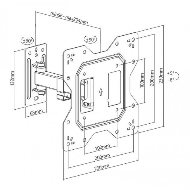 KLA27 221 ΒΑΣΗ ΓΙΑ LCD 23"-43" VESA 200x200
