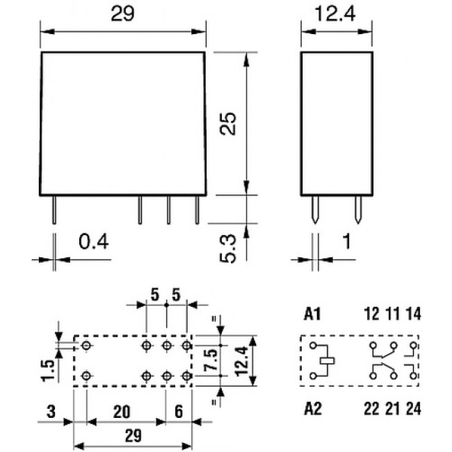 ΡΕΛΕ 12V AC 2 ΕΠΑΦΩΝ 8A FINDER 40.52.8.012