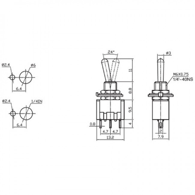 ΔΙΑΚΟΠΤΗΣ ΜΕ ΛΕΒIΕ ON-ON 6 ΕΠΑΦΩΝ 3Α/250V STM 202