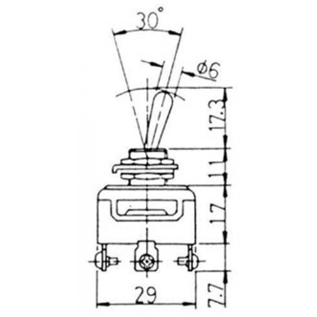 ΔΙΑΚΟΠΤΗΣ ΜΕ ΛΕΒΙΕ (ON)-OFF-(ON) 3 ΕΠΑΦΩΝ 10A/250V B067CM