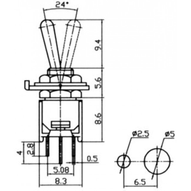 ΔΙΑΚΟΠΤΗΣ ΜΕ ΛΕΒIΕ SUPERΜΙΝΙ ΟΝ-ΟΝ 3 ΕΠΑΦΩΝ 1.5A/250V