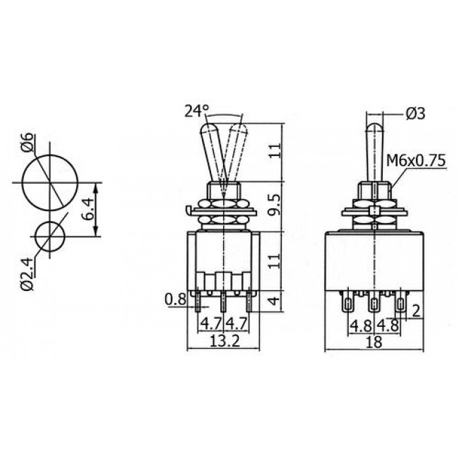 ΔΙΑΚΟΠΤΗΣ ΜΕ ΛΕΒΙΕ ON-ON 9 ΕΠΑΦΩΝ 3A/250V