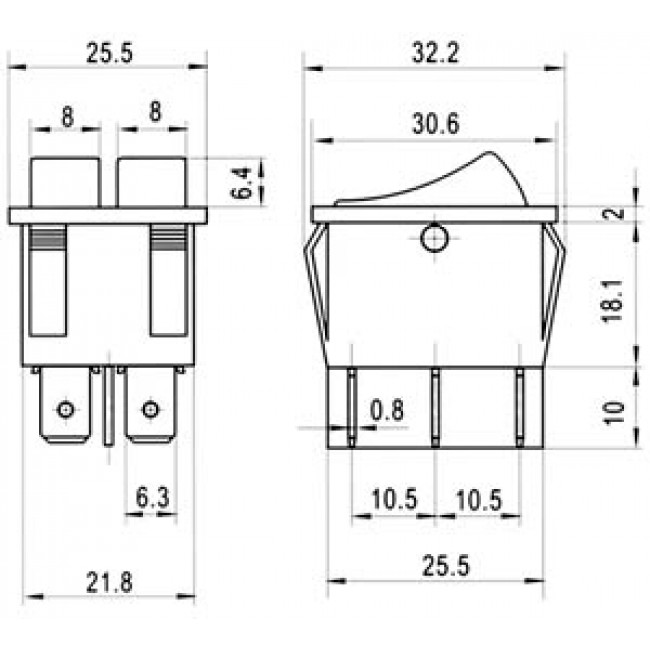 ΔΙΑΚΟΠΤΗΣ ΚΟΥΝΙΑΣ ΔΙΠΛΟΣ ON-OFF 6 ΕΠΑΦΩΝ 16Α/250V ΦΩΤΙΖΟΜΕΝΟΣ R12421CN