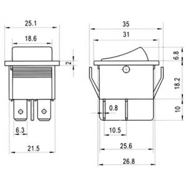 ΔΙΑΚΟΠΤΗΣ ΚΟΥΝΙΑΣ ON-OFF 4 ΕΠΑΦΩΝ 15A/250V ΚΟΚΚΙΝΟΣ B 1292