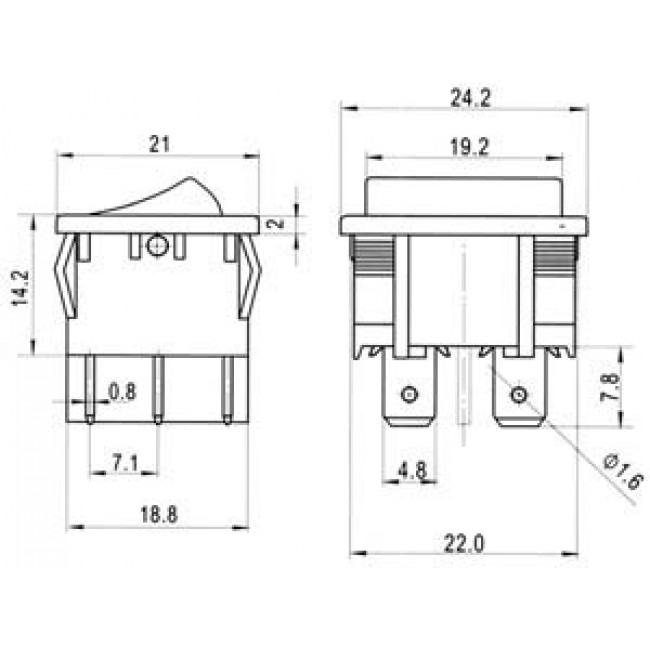 ΔΙΑΚΟΠΤΗΣ ΚΟΥΝΙΑΣ ΟΝ-ΟFF 6 ΕΠΑΦΩΝ 6A/250V ΜΑΥΡΟΣ RL3222G2