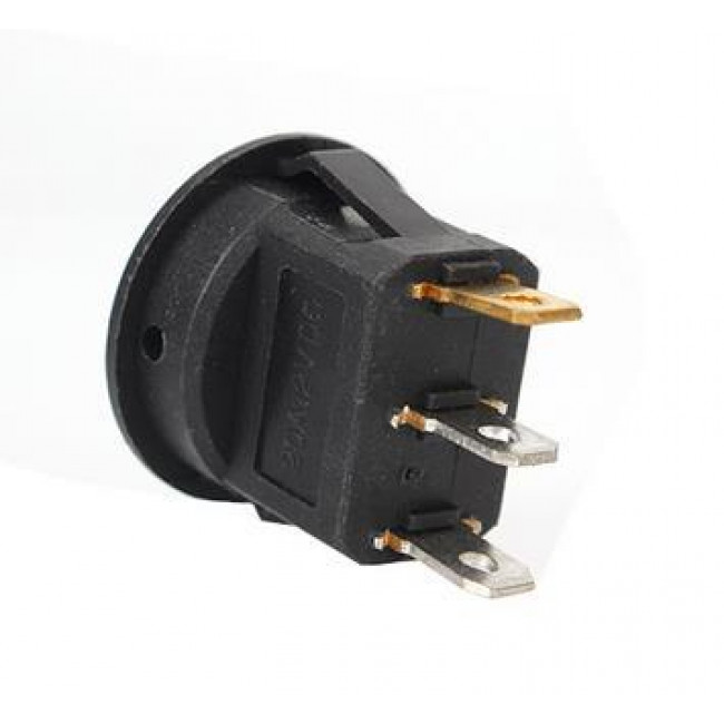 ΔΙΑΚΟΠΤΗΣ ΚΟΥΝΙΑΣ ON-OFF ΣΤΡΟΓΓΥΛΟΣ ΜΑΥΡΟΣ ME LED ΠΡΑΣΙΝΟ 20A/12VDC