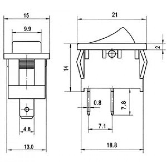ΔΙΑΚΟΠΤΗΣ ΚΟΥΝΙΑΣ ΟΝ-OFF 2 ΕΠΑΦΩΝ 6A/250V ΚΟΚΚΚΙΝΟΣ