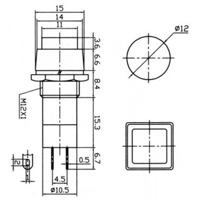SA 4120 ΜΠΟΥΤΟΝ PUSH-ON 2 ΕΠΑΦΩΝ KOKKINO
