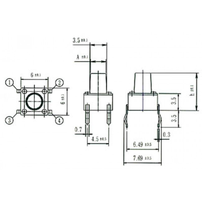 PBS 8 ΜΠΟΥΤΟΝ PUSH-ON 4 ΕΠΑΦΩΝ 4.3mm