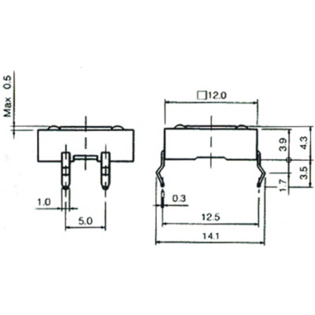 TVGP01 ΜΠΟΥΤΟΝ PUSH-ON 4 ΕΠΑΦΩΝ 4.30mm