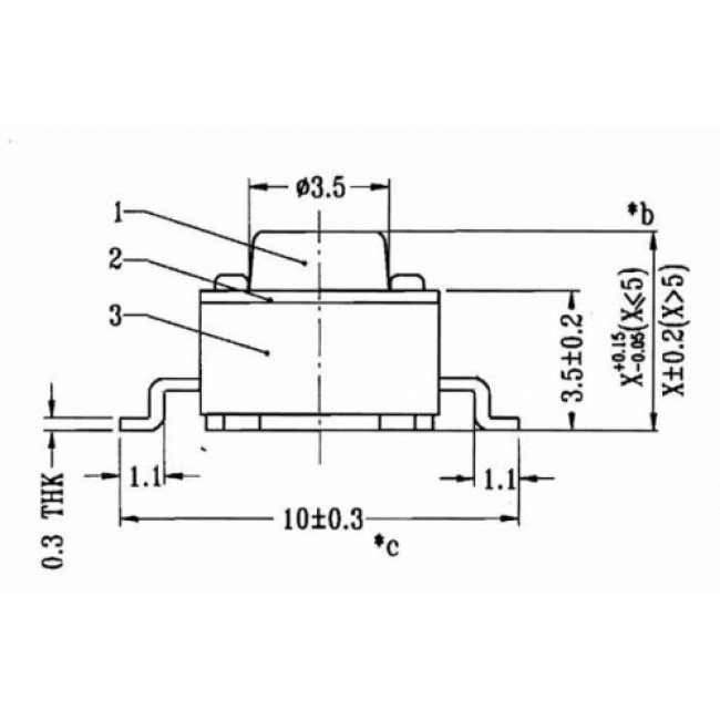 PBS 2511 ΜΠΟΥΤΟΝ PUSH-ON 4 ΕΠΑΦΩΝ Y4.3mm