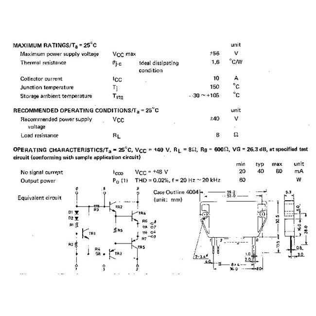 STK 1060 IC POWER AMPLIFIER