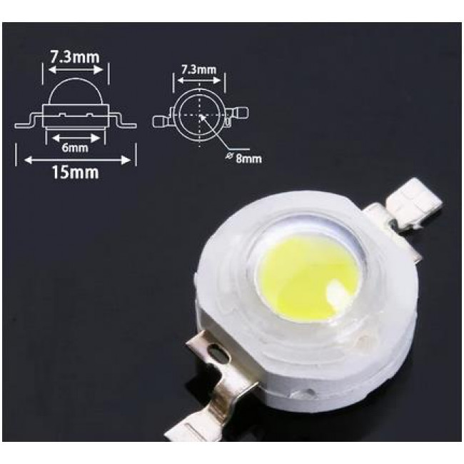 LED SMD 3W ΨΥΧΡΟ ΛΕΥΚΟ ΧΩΡΙΣ ΨΥΚΤΡΑ 3.1-4.1V